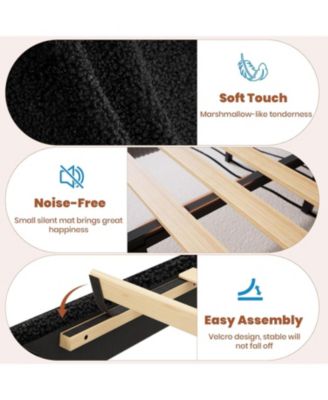  LED Bed Frame with 2 Drawers and Headboard Cute Upholstered Bed Storage Sturdy Platform No Box Spring