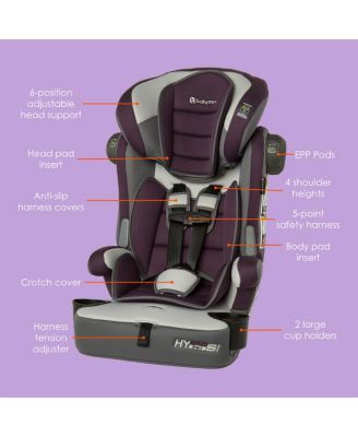 Kids Trend Hybrid SI 3-in-1 Combination Booster Car Seat with Side Impact Protection - Dash Plum