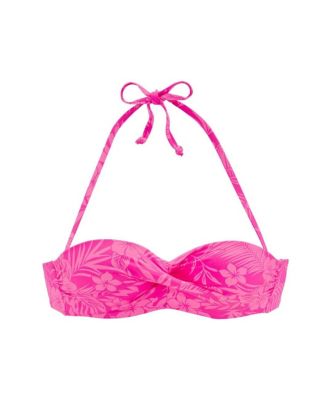 Women's Tropical Twist Bandeau Bikini Swimsuit Top Bra Sizing