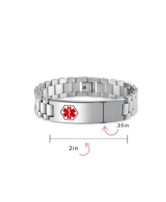 Blank Medical Identification Medical ID Band Link Bracelet Stainless Steel 8.5 Inch