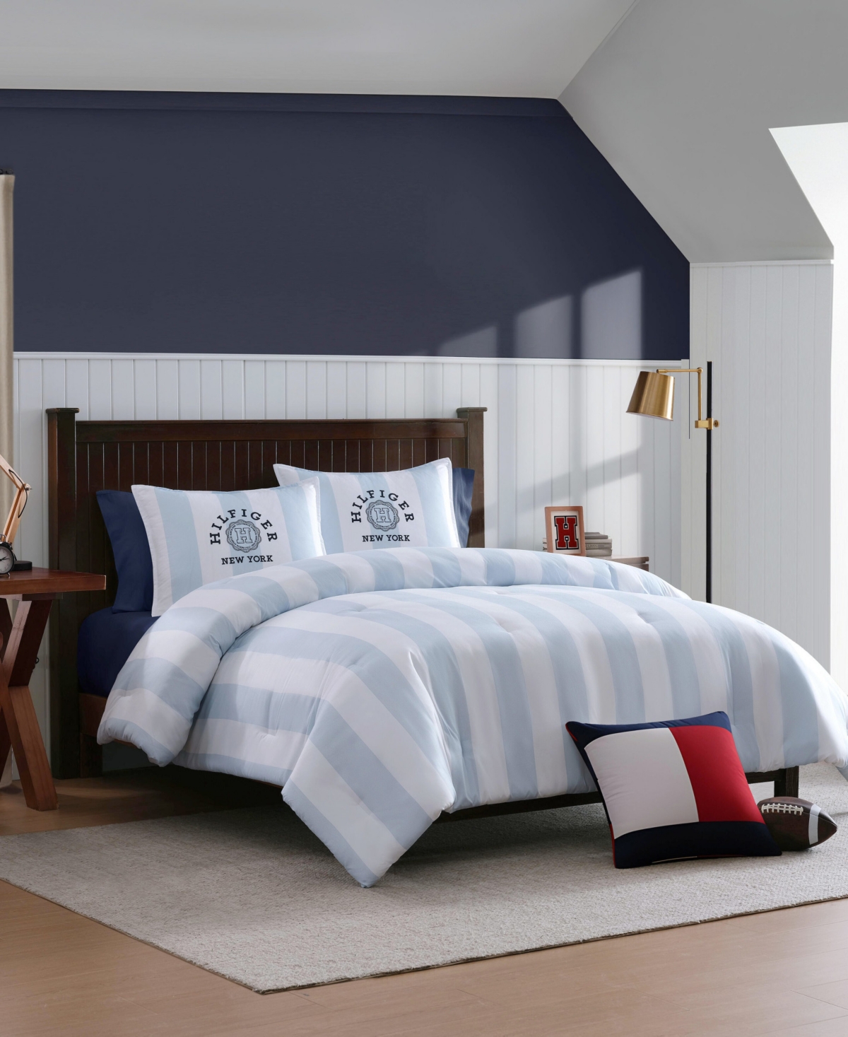 Tommy Hilfiger Berkeley Stripe Washed Microfiber -Pc. Comforter Set