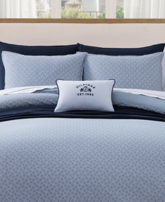 Trellis Flag Cotton Reversible 2-Pc. Duvet Cover Set, Twin