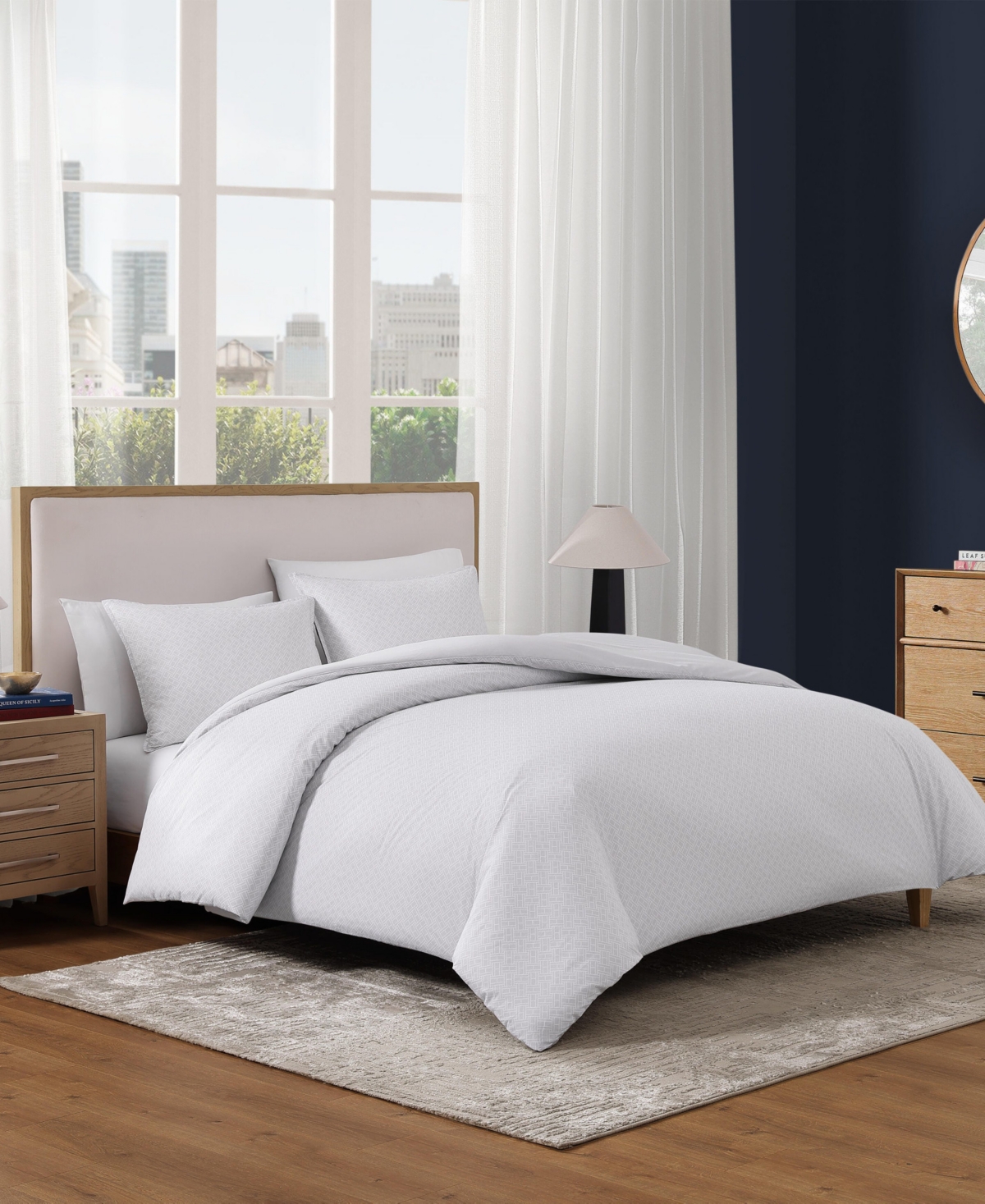 Tommy Hilfiger Trellis Flag Cotton Reversible -Pc. Duvet Cover Set