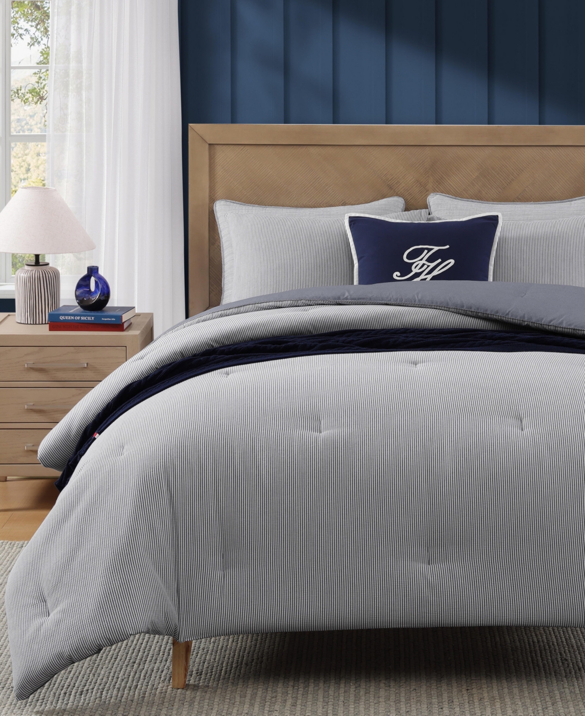 Tommy Hilfiger Tommy Sandbar Stripe Seersucker -Pc. Comforter Set