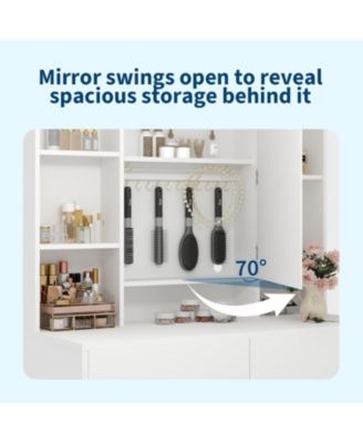 Lighted Makeup Vanity Desk with USB Ports