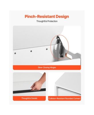 Kids Storage Bench with Backrest and Safety Hinge Toy Box