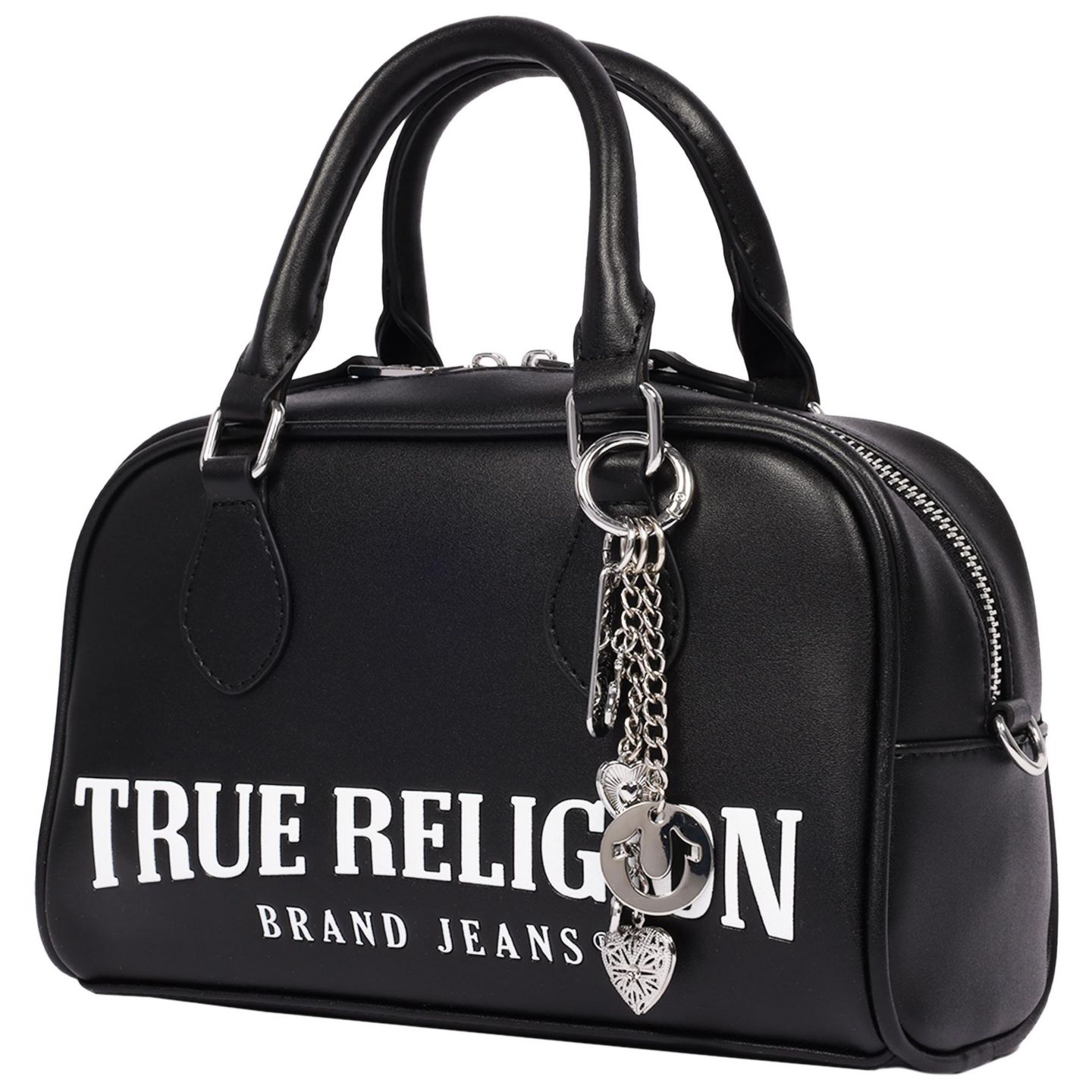 Женская сумка True Religion Bombe Logo Satchel with Charm, цвет: Чёрный — фото 3