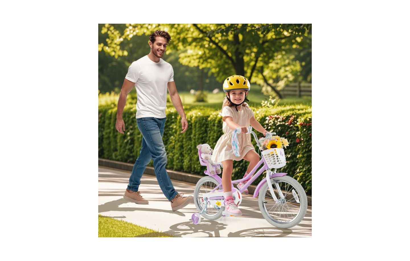 Детская игрушка HONGGE Girls Bike with Doll Seat and Streamers, цвет: Фиолетовый — фото 3