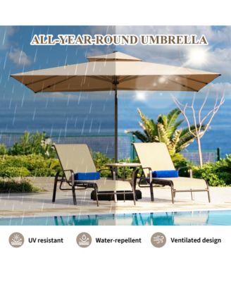 Rectangle Cantilever Umbrella with Center Pole Base Not Included