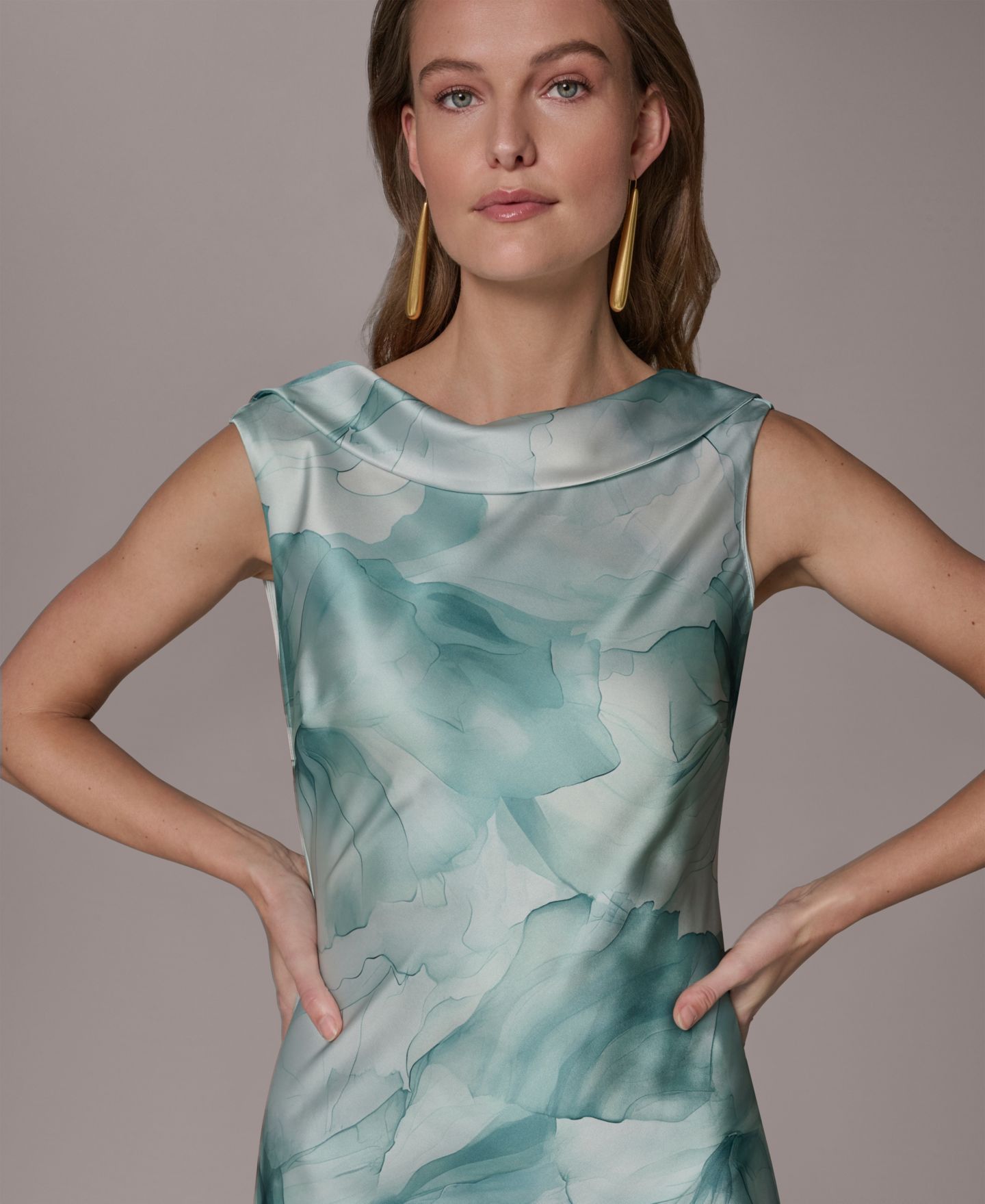 Женское платье Donna Karan New York Sleeveless Print Ball Gown, цвет: Разноцветный — фото 3