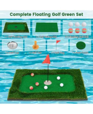 Floating Pool Golf Green Set with 6 Golf Balls & Flag