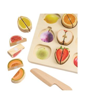 Wooden Slice & Match Fruit & Vegetable Puzzles
