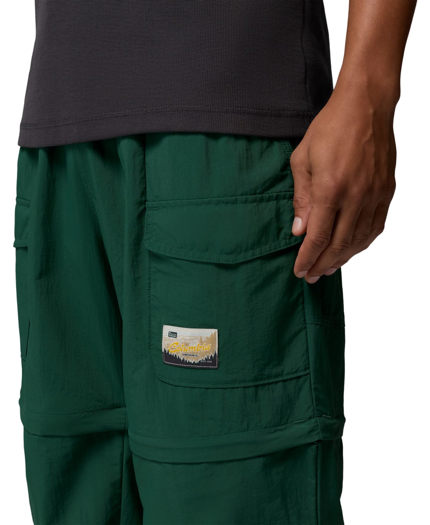 Мужские брюки Columbia Acker Rock Regular-Fit Convertible, цвет: Тёмно-зелёный — фото 4