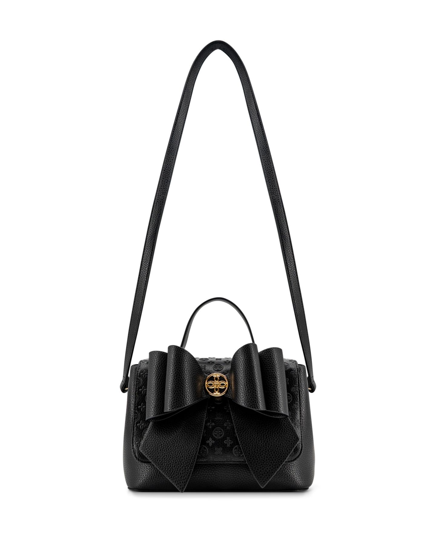 Женская сумка LIKE DREAMS Noble Cross-Bow Embossed Small Satchel Handbag, цвет: Чёрный — фото 6