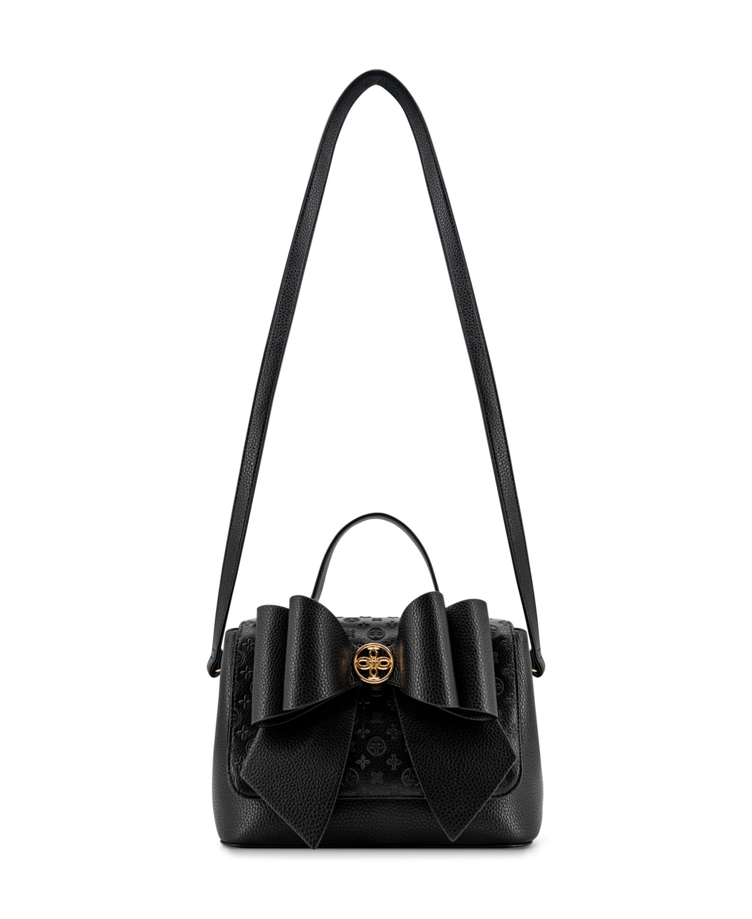 Noble Cross-Bow Embossed Small Satchel Handbag