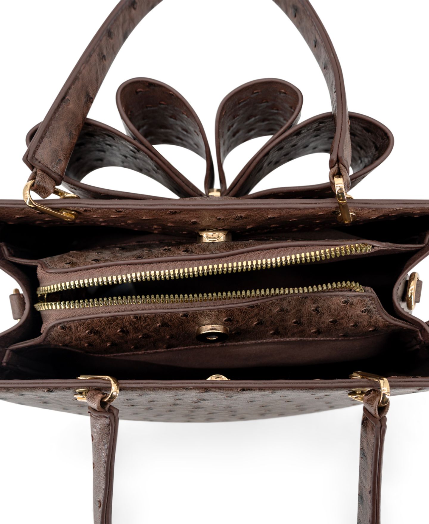 Женская сумка LIKE DREAMS Remi Embossed Bow Medium Satchel Handbag, цвет: Коричневый — фото 4