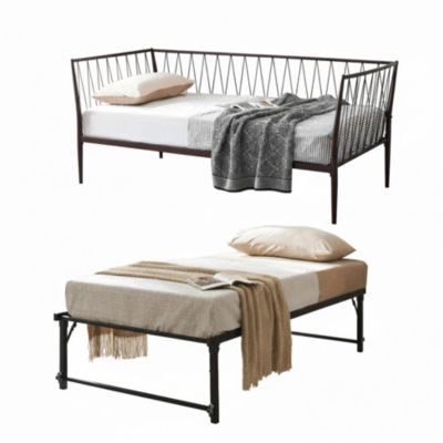 Bella Metal Day Bed with Trundle Stylish and Functional