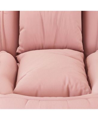 Streamdale Pink Upholstered Foldable Lazy Sofa Bed with 2 Pillows