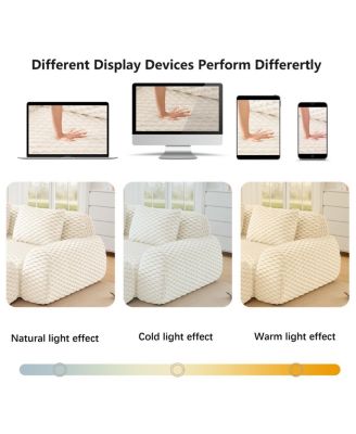 Modern L-Shaped Flannelette Sectional Sofa with Movable Ottoman