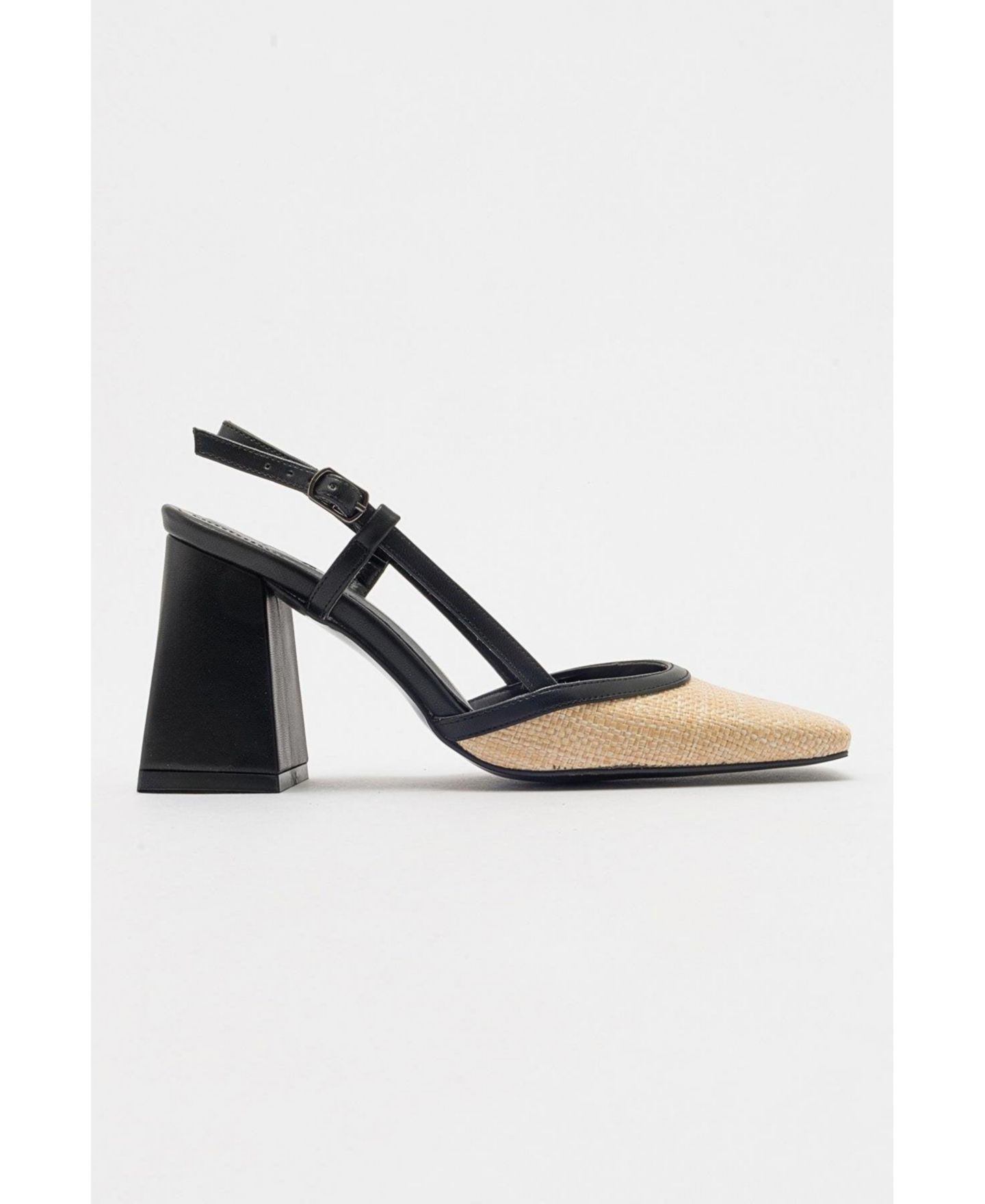 Женские туфли Prologue Shoes Rivie Raffia Square Toe Block Heel, цвет: Чёрный — фото 2