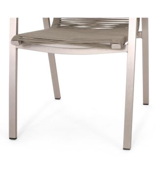 Outdoor Modern Aluminum Dining Chair with Rope Seat