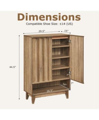 Shoe Organizer with 6 Shelves and Decorative Doors