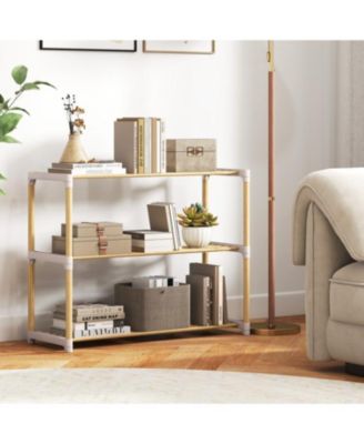 3 Tier Solid Wood Shoe Organizer with Open Slatted Storage