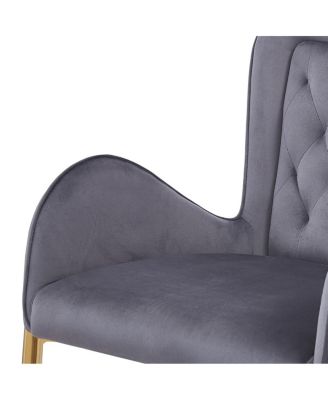 Velvet Counter Height Bar Stools (Set of 2) with Golden Legs