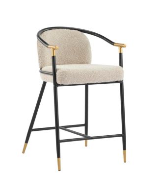 26" H Upholstered Counter Stool with Metal Frame (Set of 2)