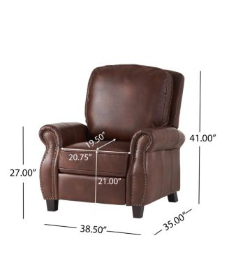 Streamdale Neville PU Recliner: Contemporary, Upholstered Comfort with Rubber Wood Legs