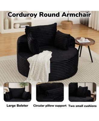 50"L Corduroy Sponge Sofa, No Assembly Required, Modern Sleeper Chair