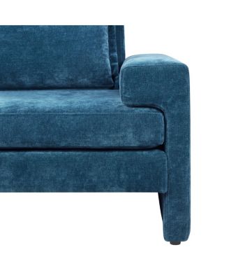 Chenille Upholstered Armchair with Wide Armrests