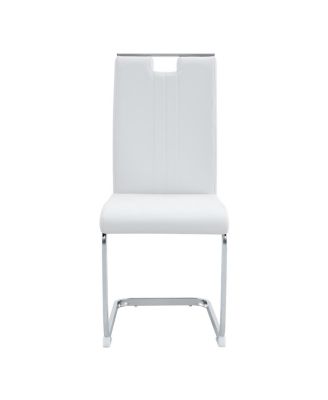 Set of 4 PU bow-shaped chairs for minimalist/contemporary homes.