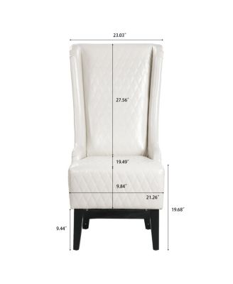 Faux Leather High-Back Accent Chair, Comfy Wingback Living Room Chair