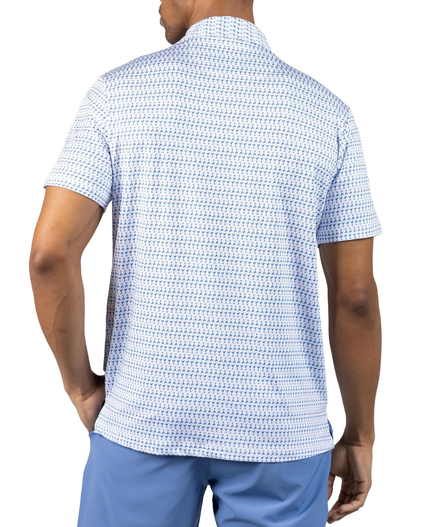 Men's Martini Glasses Printed Performance Polo