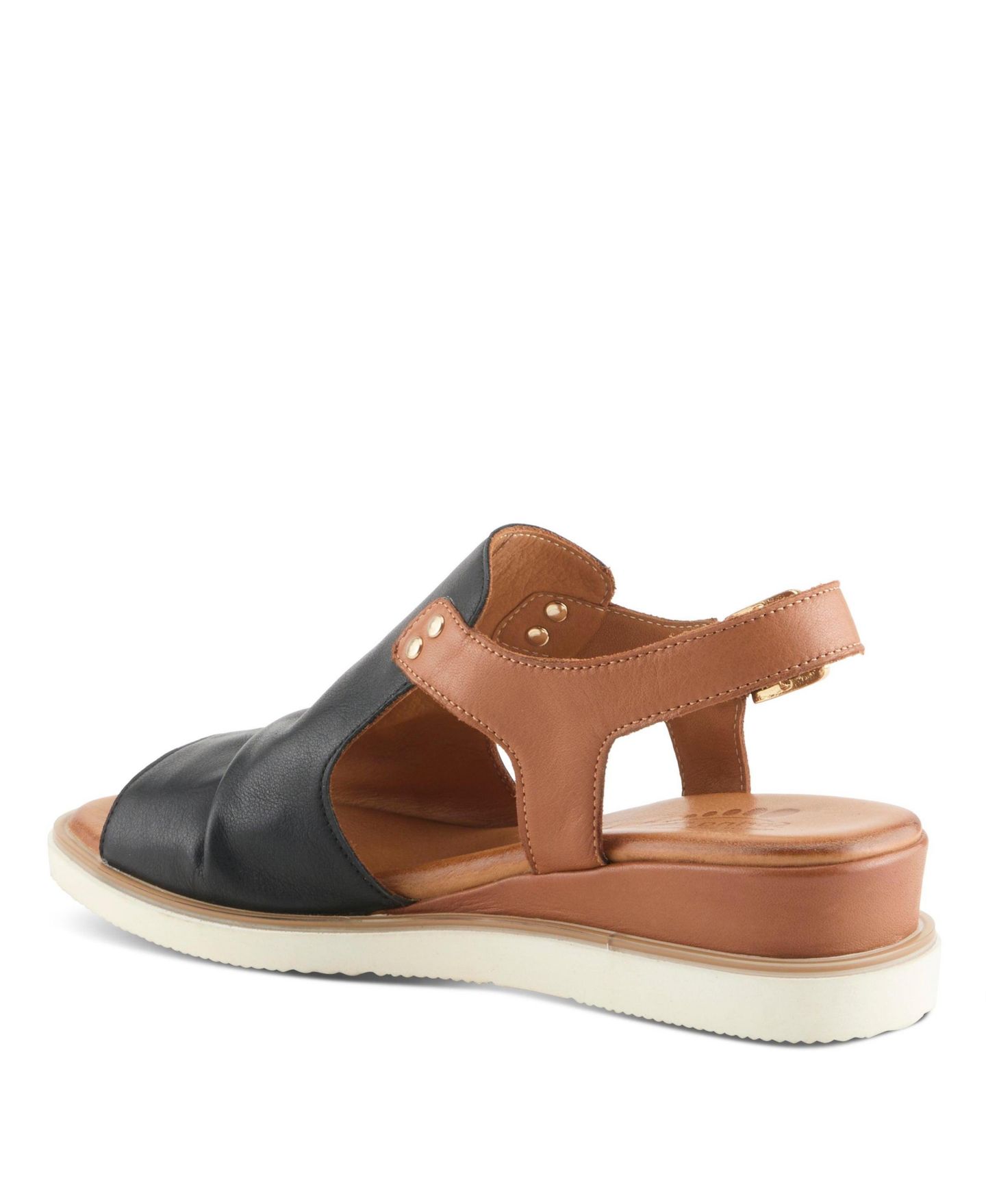 Женские сандалии Spring Step Locals Wedge Sandal with Leather Upper, цвет: Чёрный разноцветный — фото 8