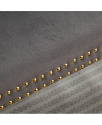 Velvet Double Dining Loveseat Bench, 2-Seat Tufted Bench w/Gold Legs