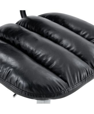 Leather Adjustable Bar Stools with Chrome Base