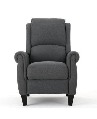Streamdale Cozy Charcoal Polyester Recliner with Rubber Wood Legs
