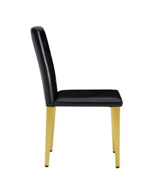 Streamdale Elegant PU Dining Chair with Ergonomic Buckle Backrest