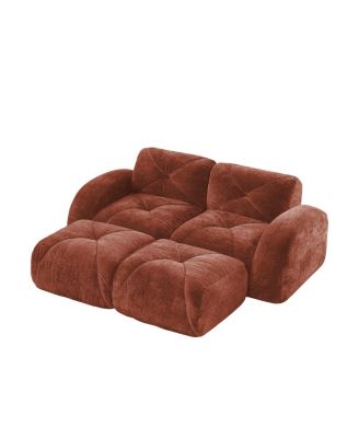 U-shaped Boneless Sofa, Soft Velvet, Tufted, 32D Sponge, No Assembly.