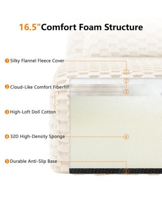 Streamdale Modern U-Shaped Modular Sectional Sofa, Flannelette, Oversized 3-Seater