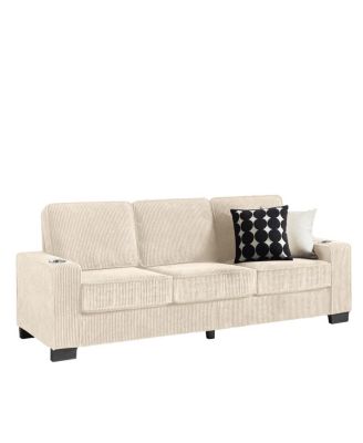  83.86" Corduroy Modern Compressed 3-Seater Sofa
