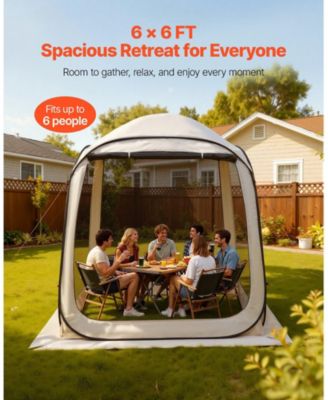6 x 6 Ft Pop-Up Screen House Tent for 4-6 People with Carry Bag