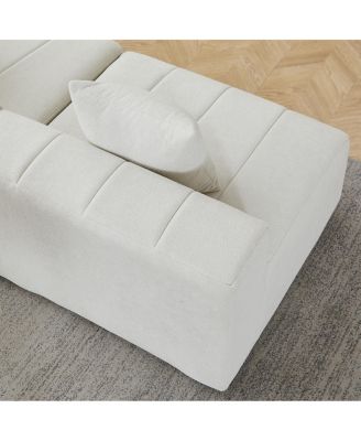 Streamdale Chenille Curved Sectional Sofa with 8 Pillows and Modular Seats