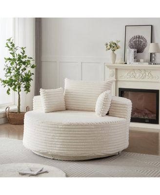 Streamdale 55" Corduroy Foam Swivel Chair, Modern Sleeper, 360 Degree Swivel for Living Room/Bedroom