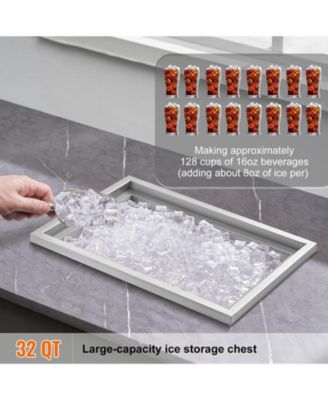 20 x 14 x 12 Inch Drop-In Stainless Steel Ice Chest, 40 Qt with Lid