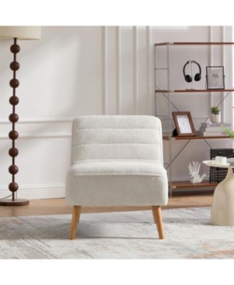 Modern Chenille Accent Chair - Ivory