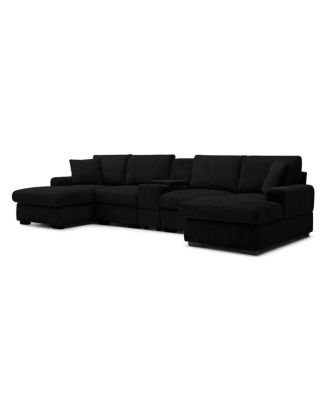 U Shaped Cloud Couch Sectional Sofa, 126" Oversized Comfy Cloud Sofa with Console