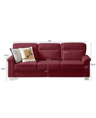  82" Modern Snowfleece 3-Seater Sofa